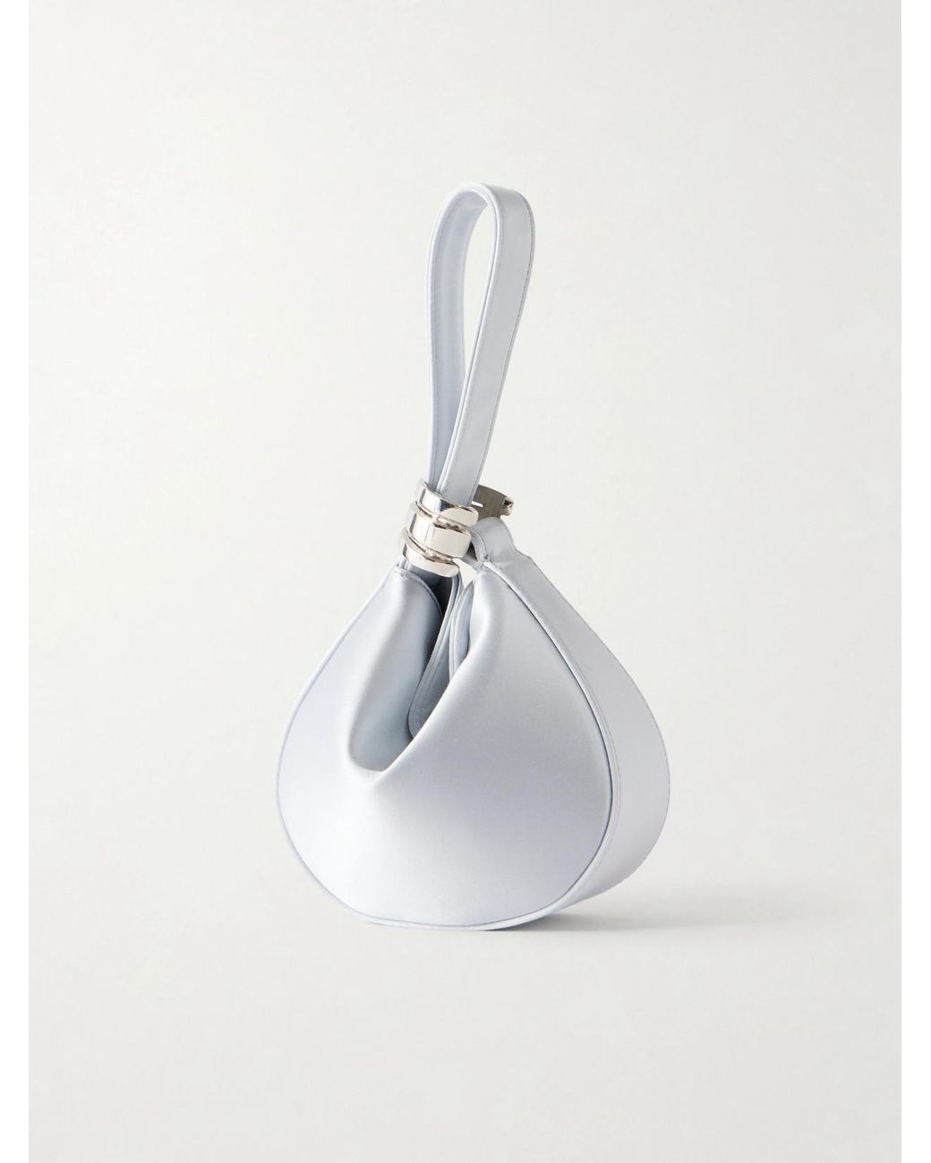 Amanu White The Zambia Mini Satin Top-Handle Bag