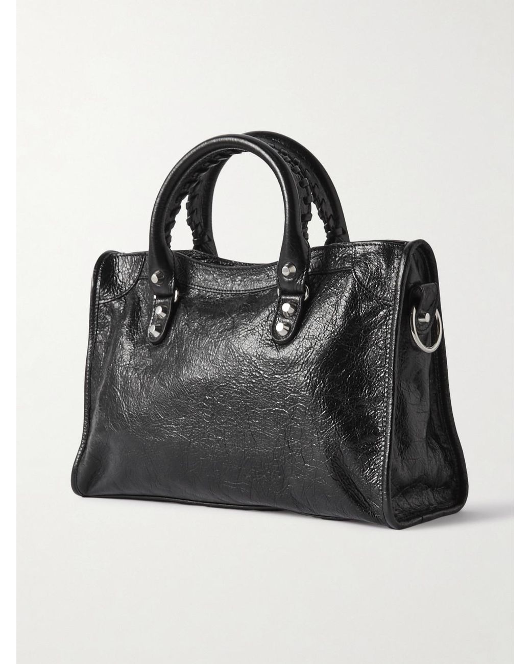 Balenciaga Black Le City Medium Textured-Leather Tote