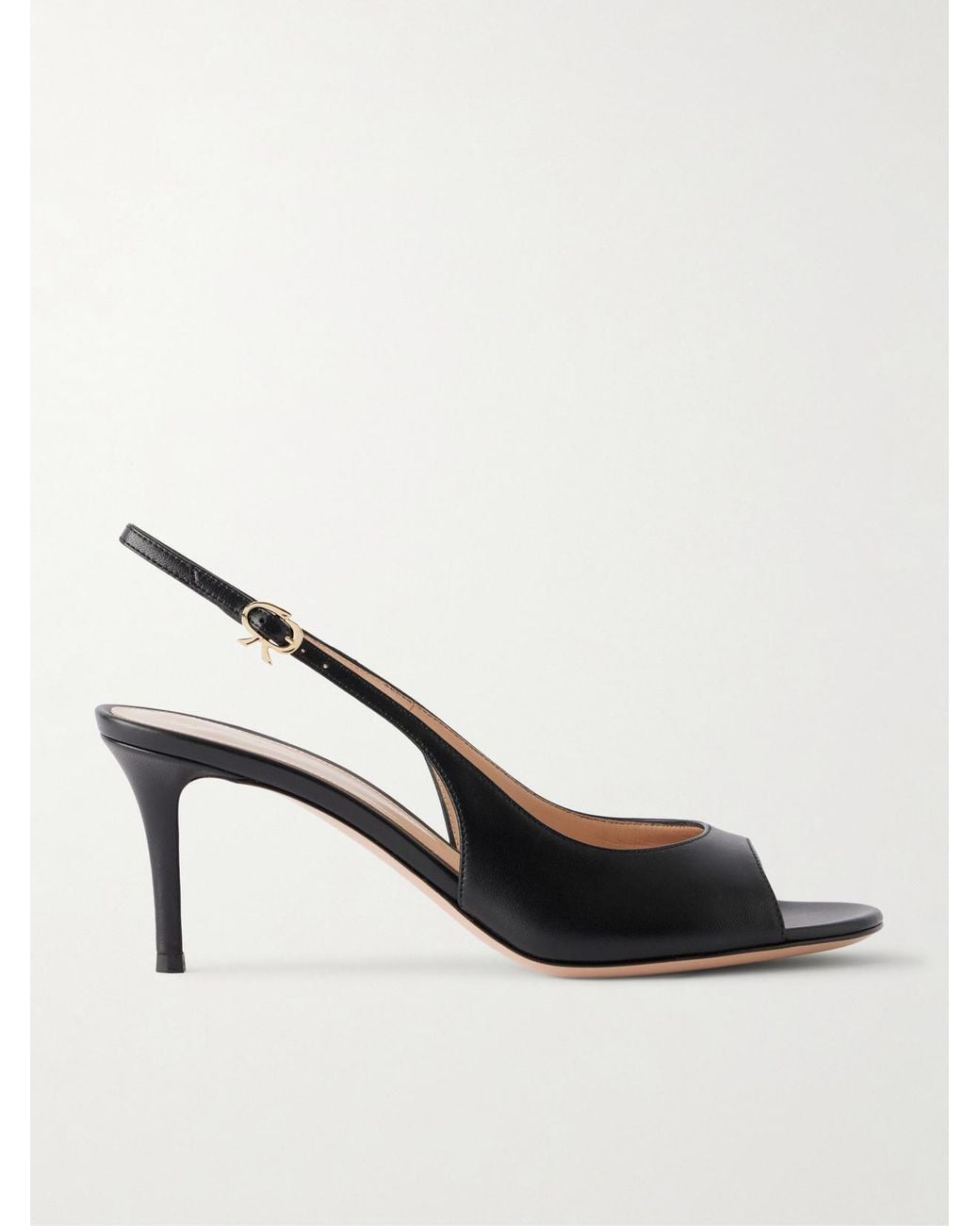 Gianvito Rossi Natural 70 Leather Slingback Sandals