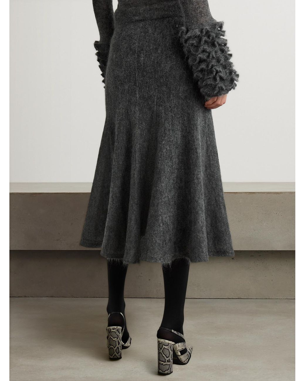 Alaïa Gray Wool Skirt