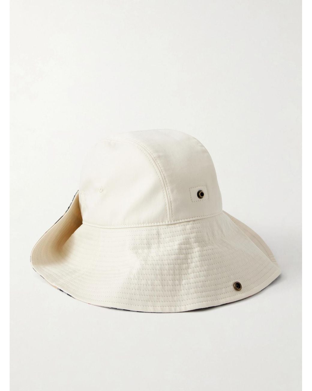 Burberry Natural Checked Cotton-Gabardine Sunhat