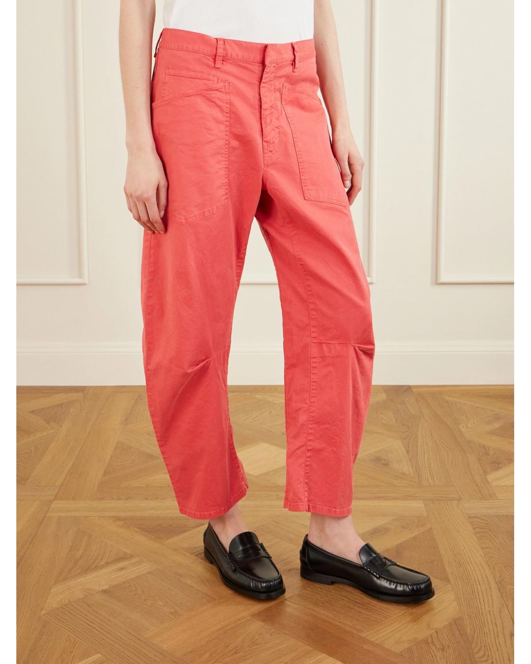 Nili Lotan Shon Cotton-Blend Twill Tapered Pants