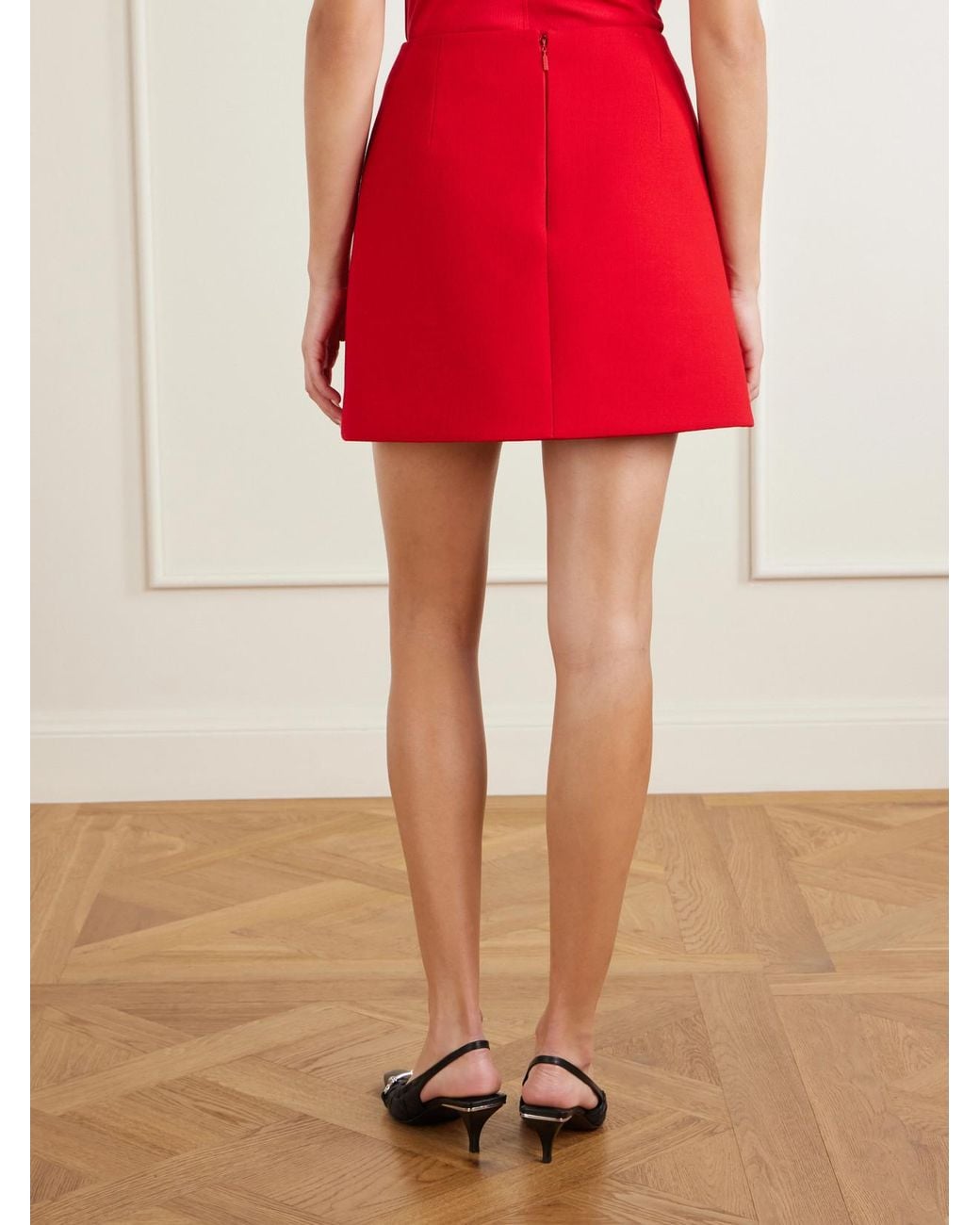 Gucci Red Wool-Crepe Mini Skirt