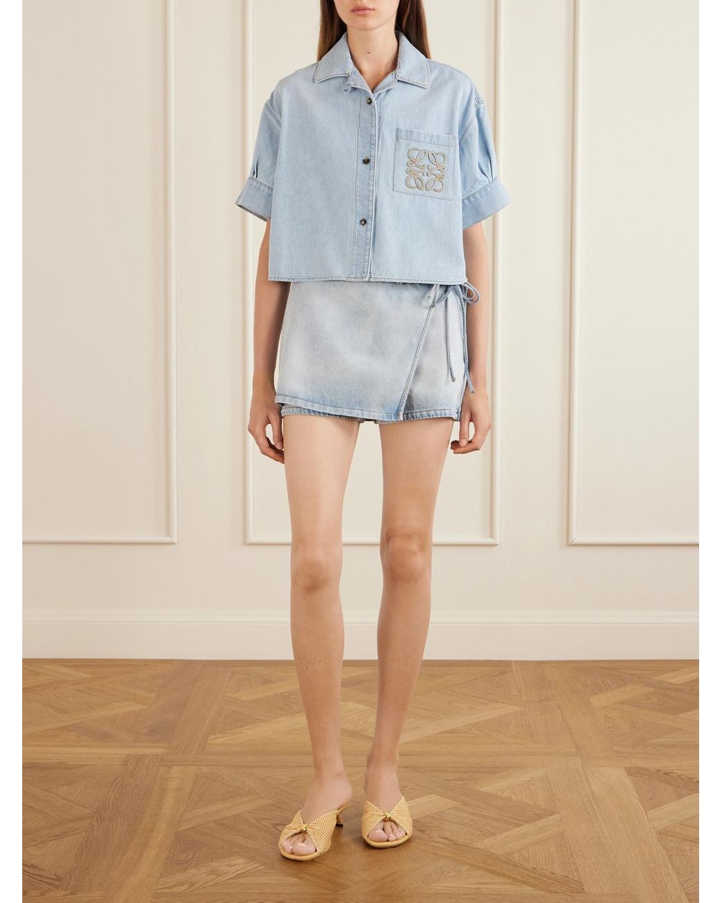 Loewe Natural Paula's Ibiza Pebble Raffia-Effect Mules