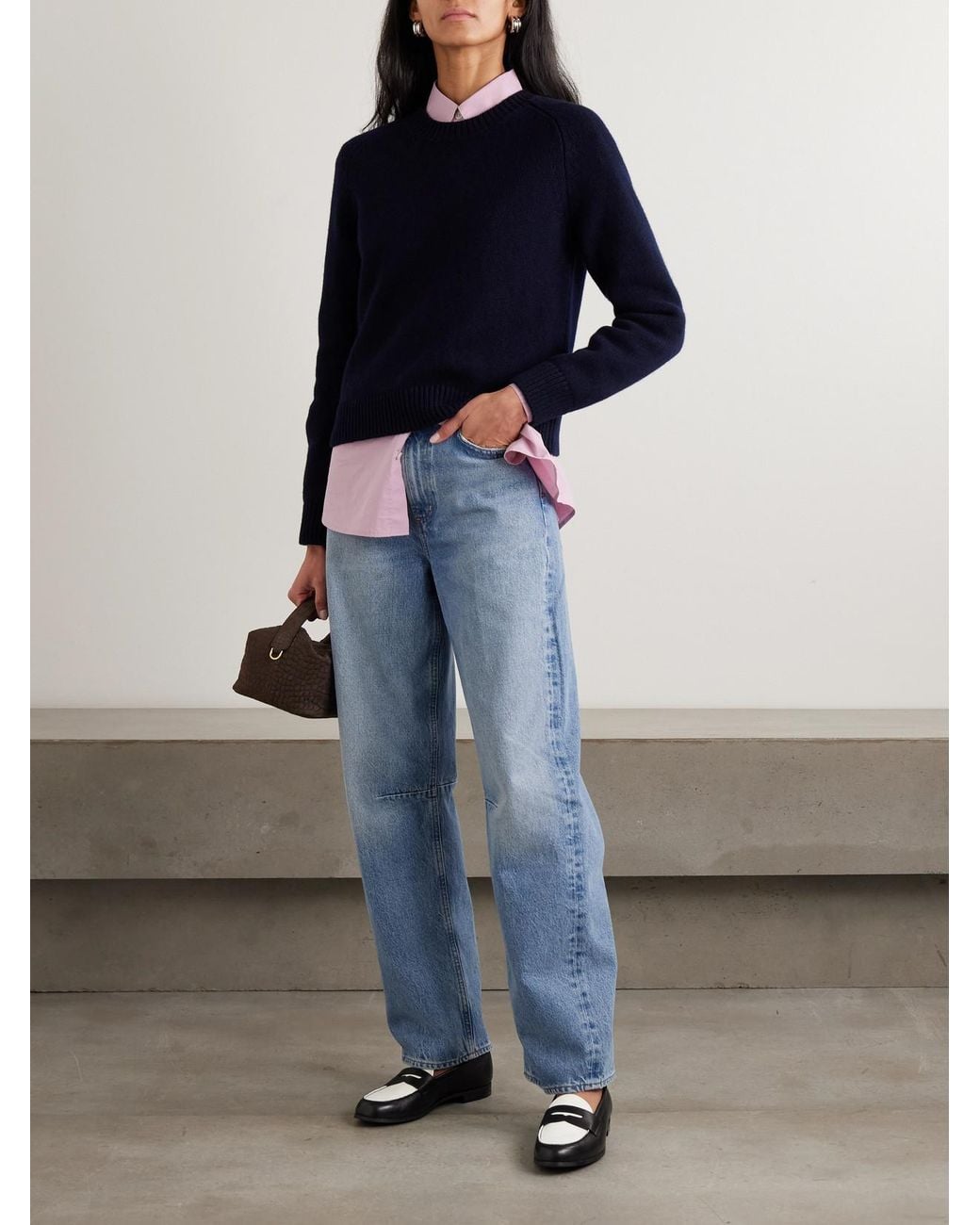 Citizens of Humanity Blue Miro Long Mid-Rise Barrel-Leg Jeans