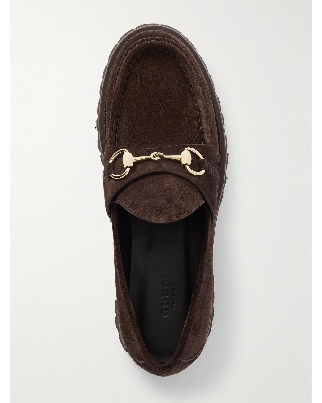 Gucci Brown Sylke Horsebit-Detailed Suede Loafers