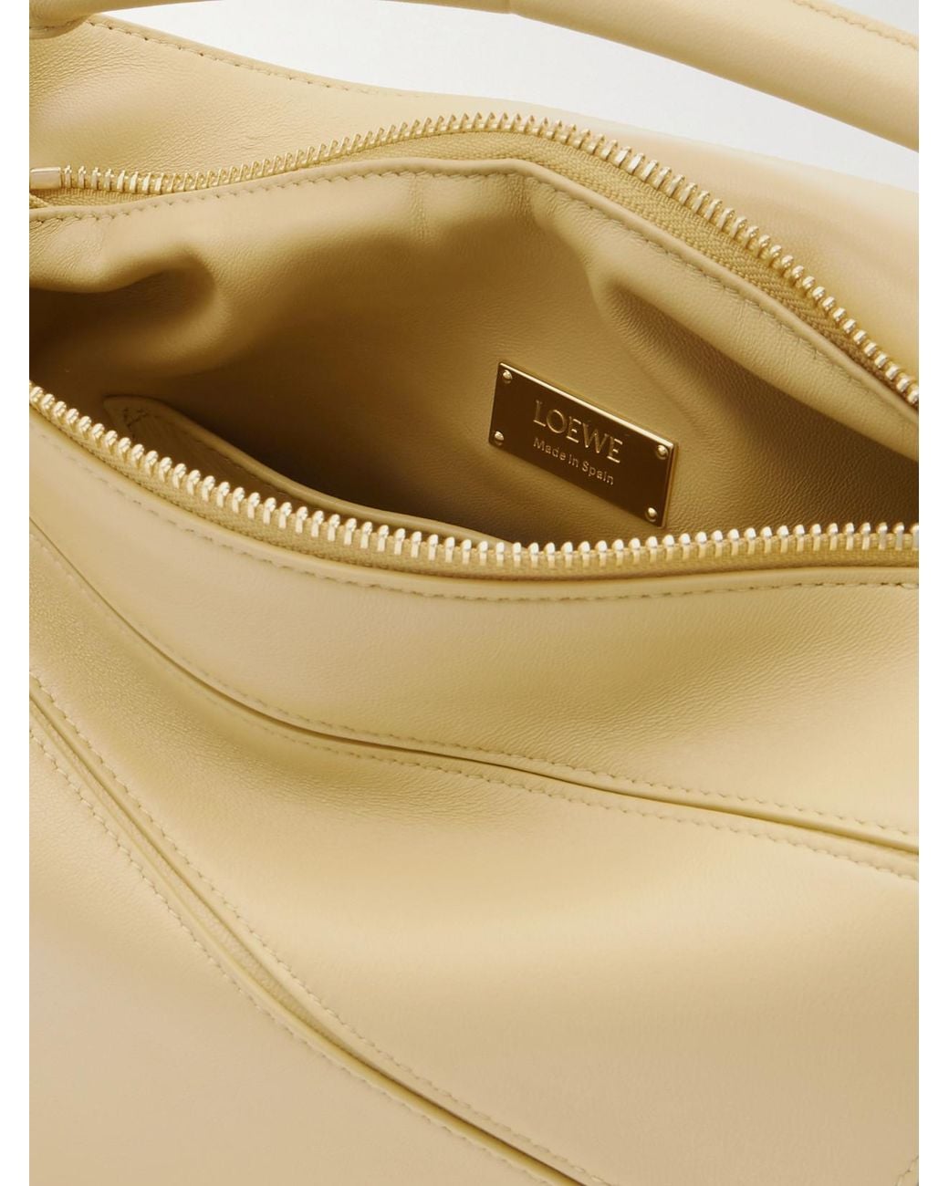 Loewe Metallic Featherlight Puzzle Small Textured-Leather Top-Handle Bag