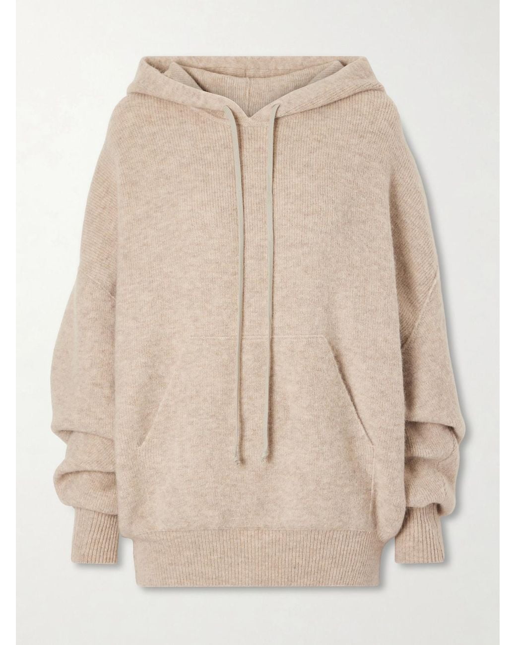 Rick Owens Natural Hun Wool-Blend Hoodie