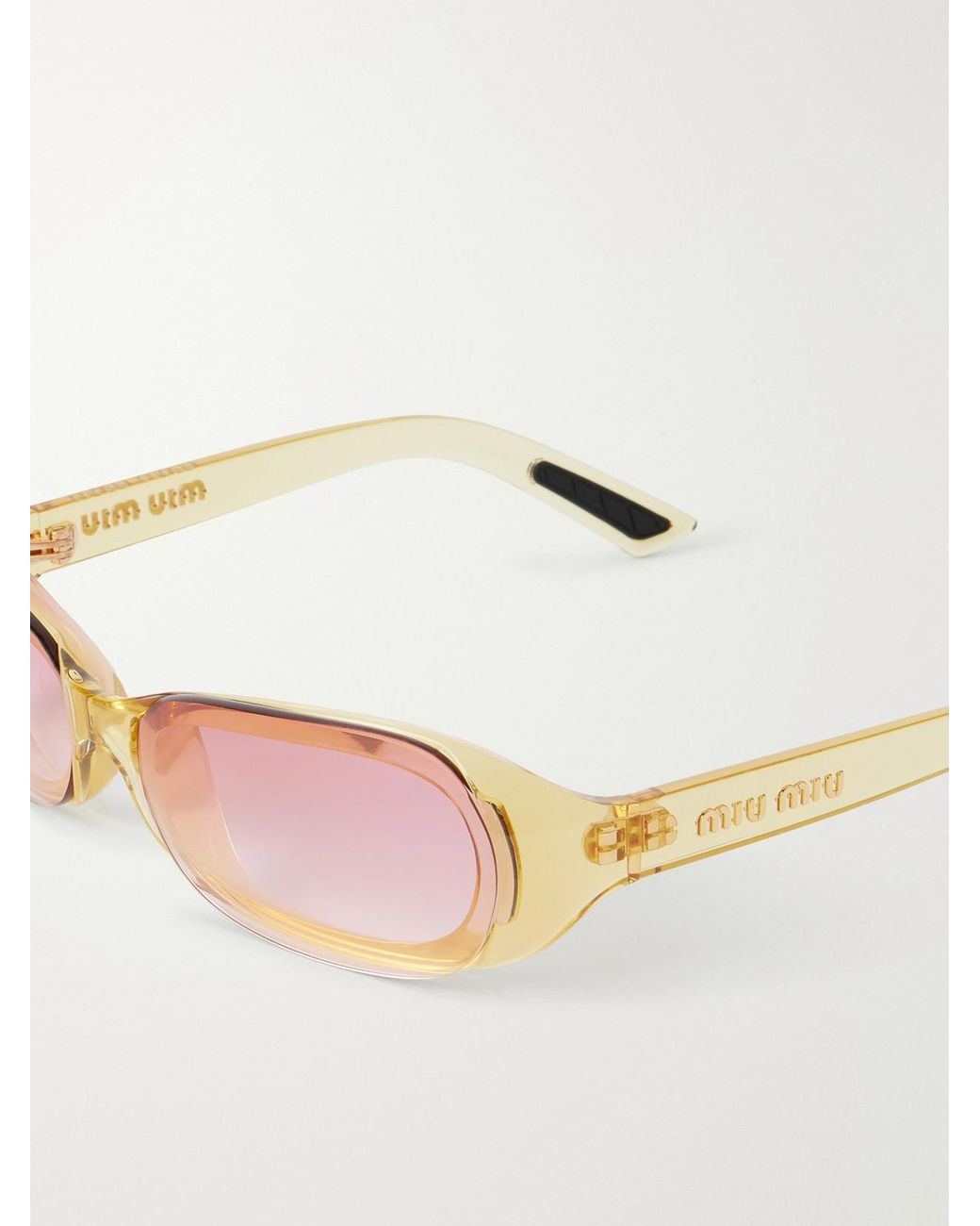 Miu Miu Pink Round-Frame Acetate Sunglasses