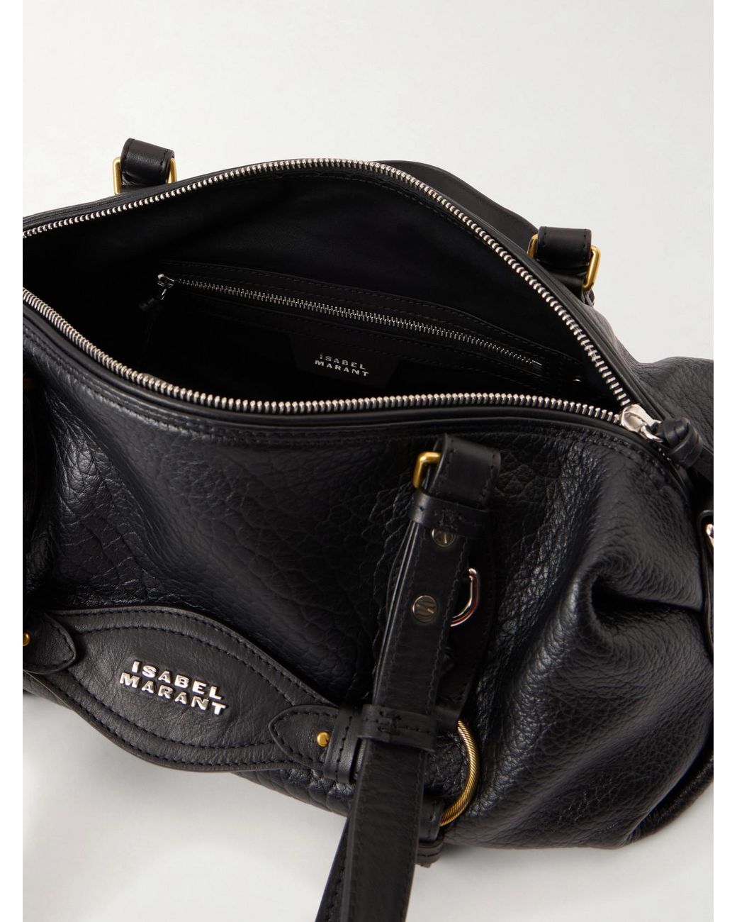 Isabel Marant Black Tilpa Bubble Mini Embellished Textured-Leather Shoulder Bag