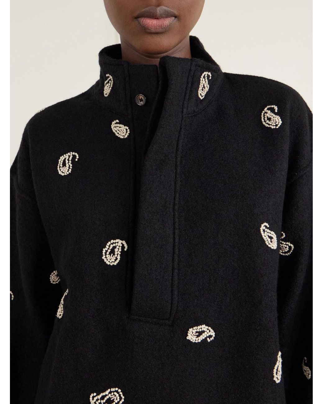 Kartik Research Black Paisley Kaza Bead-Embellished Brushed-Wool Jacket