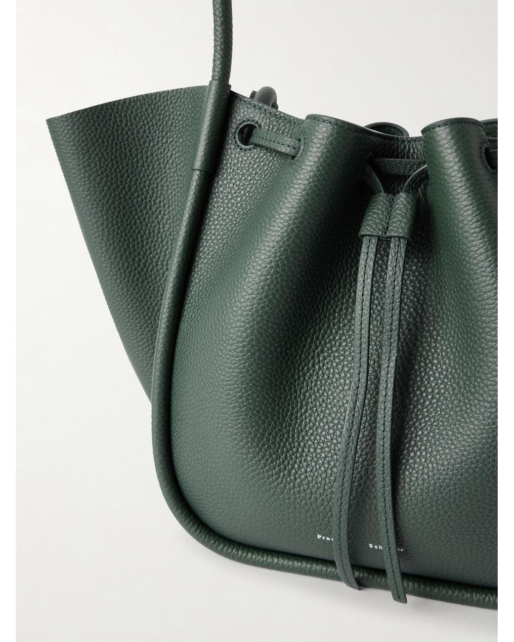 Proenza Schouler Black Large Ruched Textured-Leather Tote