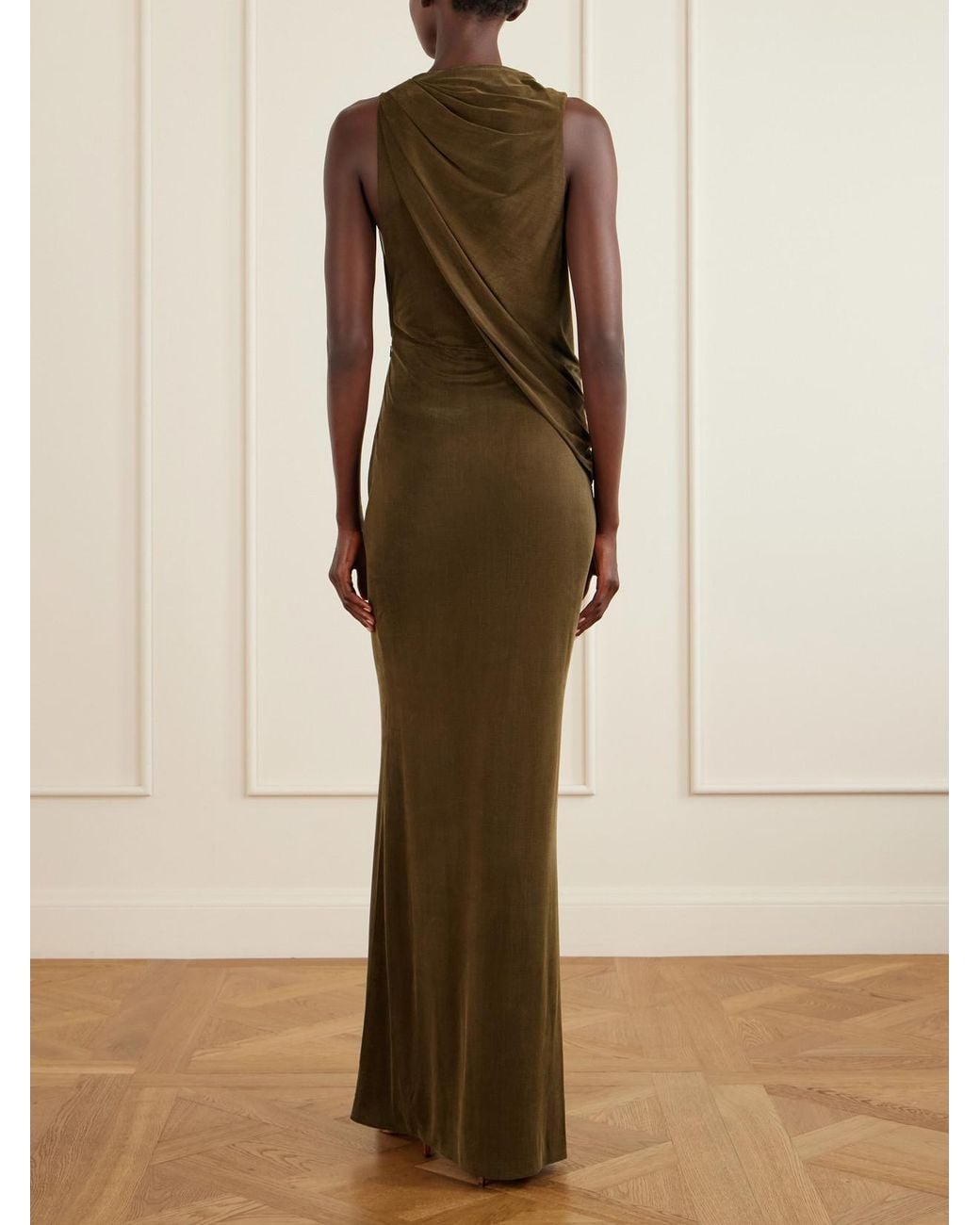 Tom Ford Natural Draped Jersey Gown