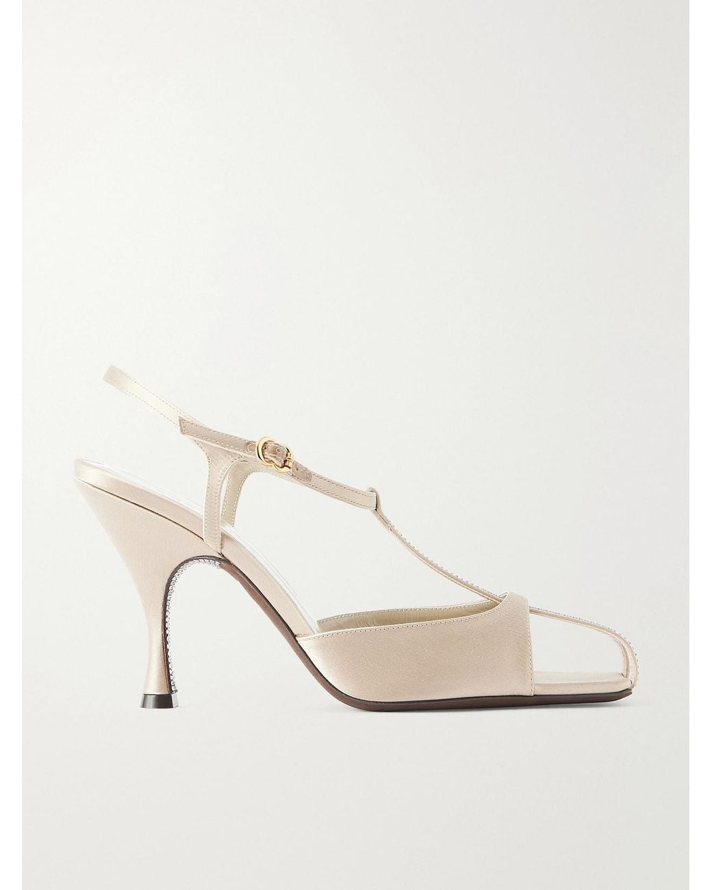 Herbert Levine White Hidden Gem 95 Embellished Satin Sandals