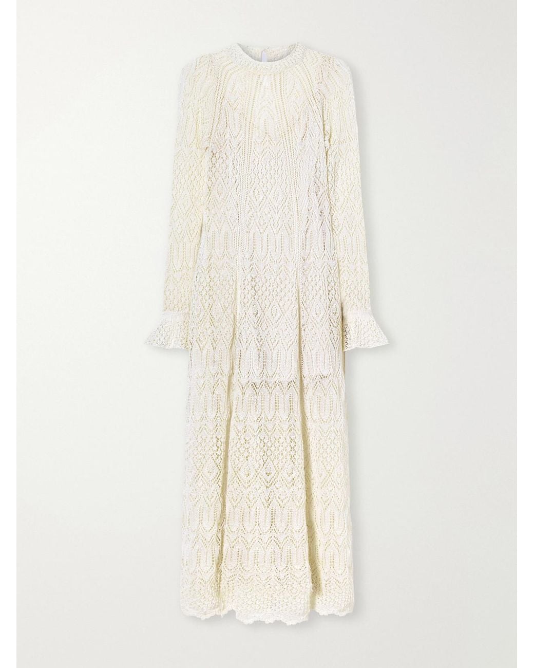 Zimmermann Natural Fairlight Pointelle-Knit Midi Dress