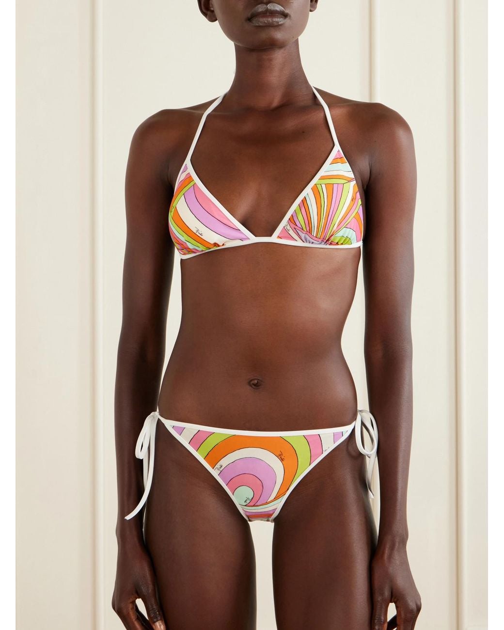 Emilio Pucci White Printed Bikini Briefs