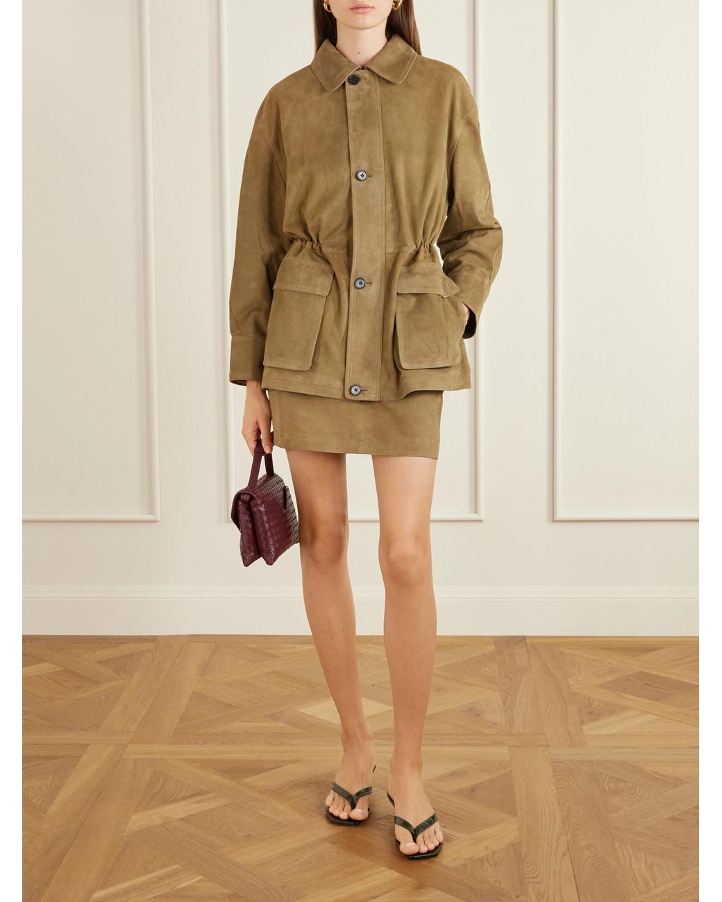 Arma Natural Melody Suede Mini Skirt