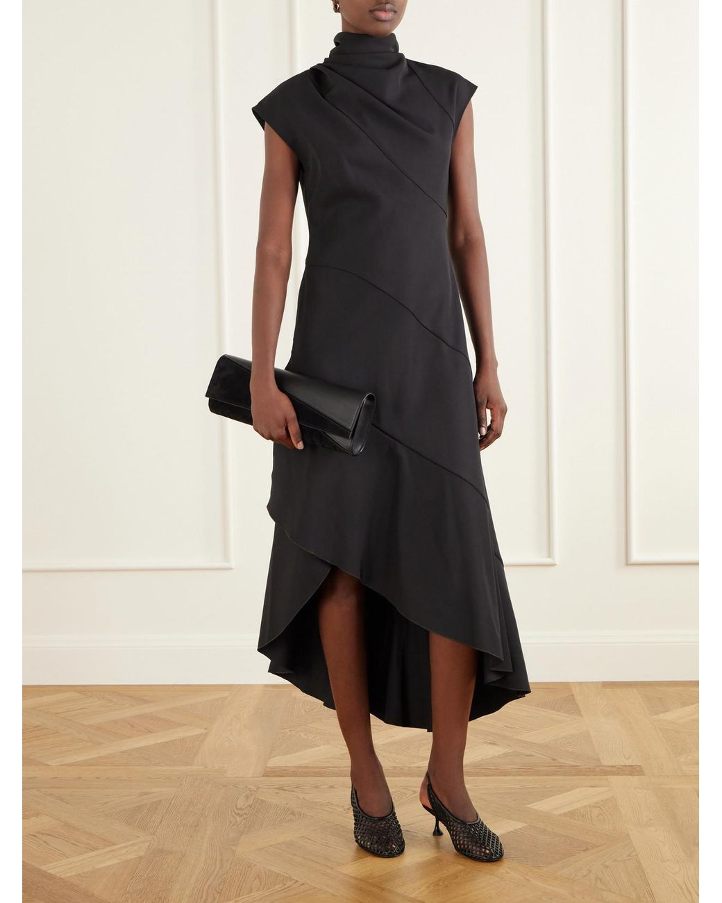 Proenza Schouler Gray Hex Leather And Suede Clutch