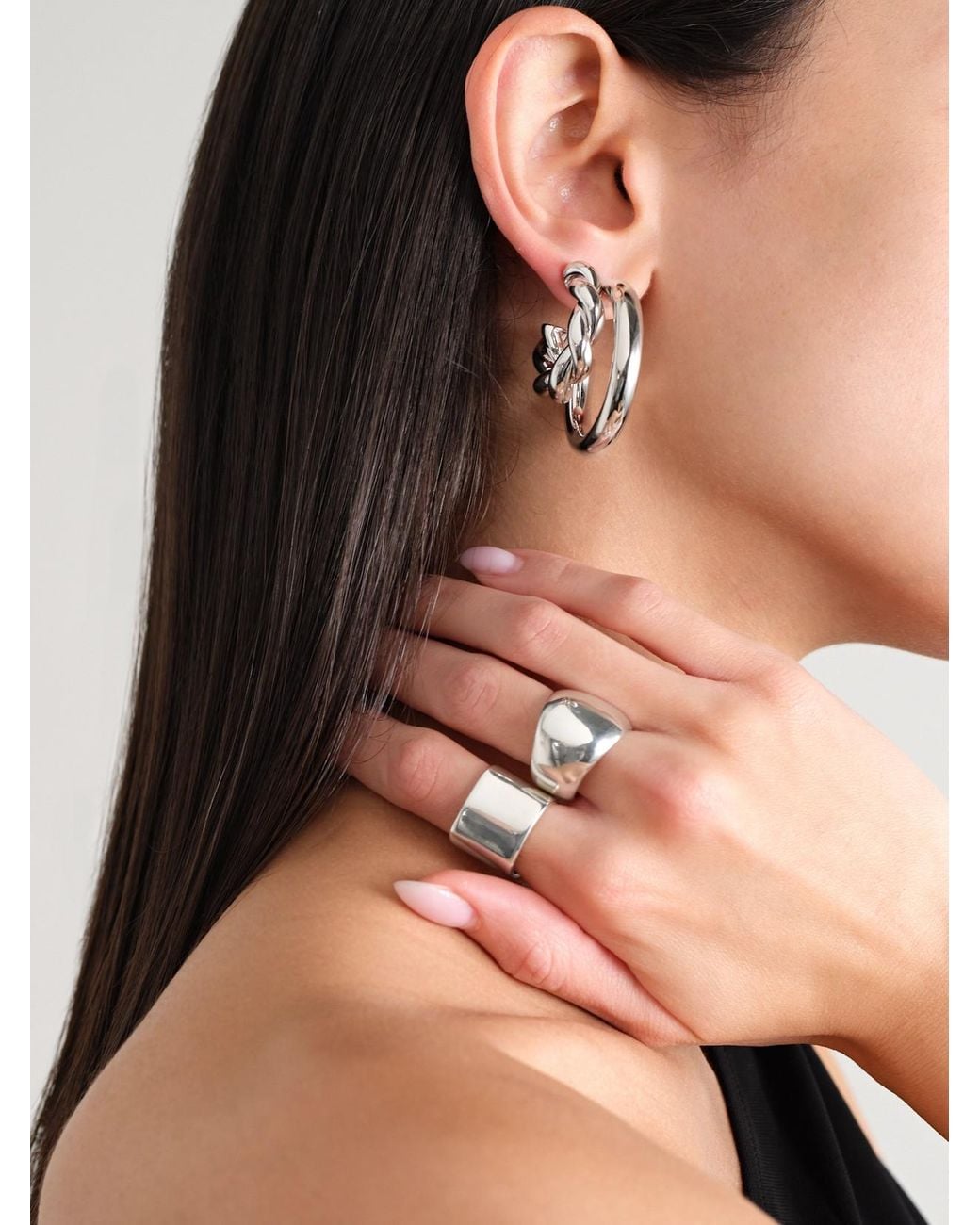 Jennifer Fisher White Natasha Mini-Plated Hoop Earrings