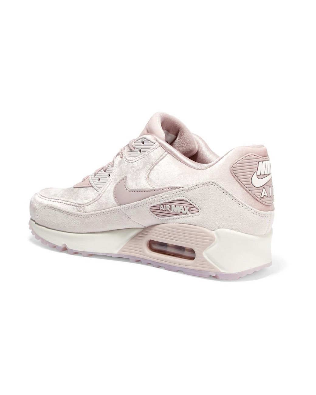 Air Max 90 Lx Velvet And Suede Sneakers in Pink | Lyst