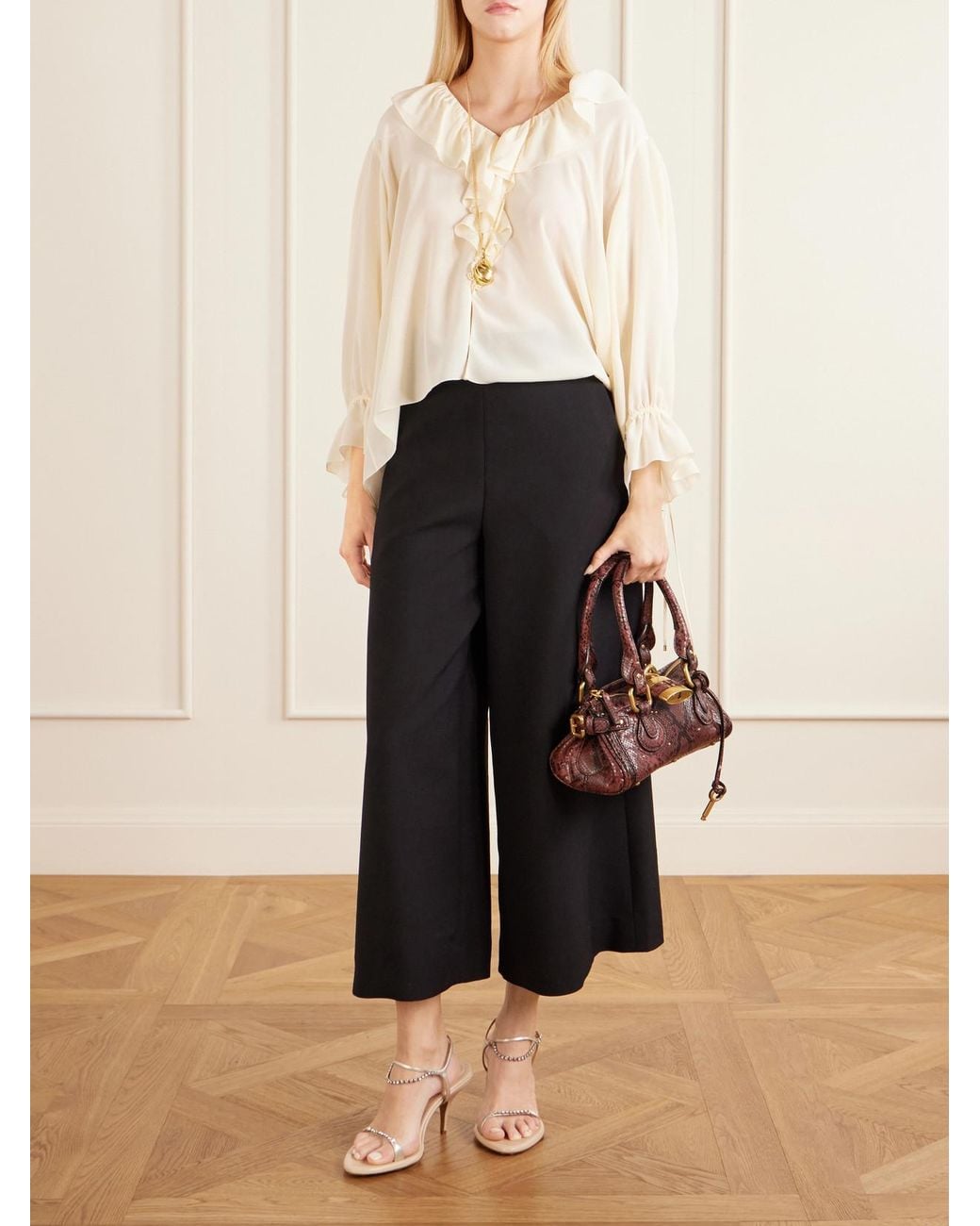 Chloé Brown Paddington Python-Effect Locket-Detail Shoulder Bag