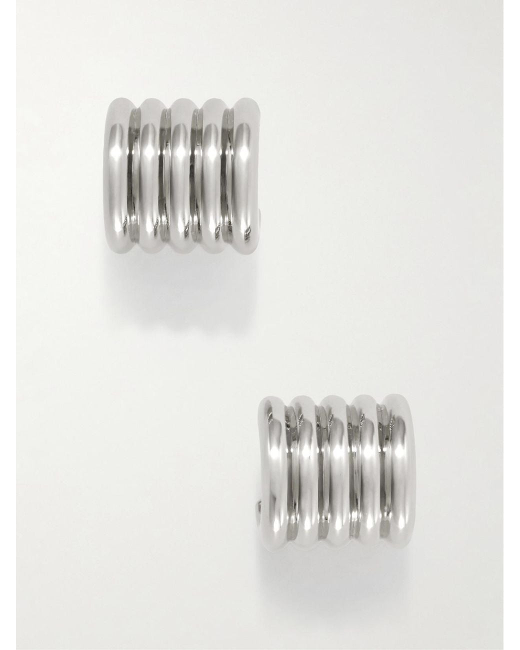 DEHANCHE White Hollyhock-Toned Earrings