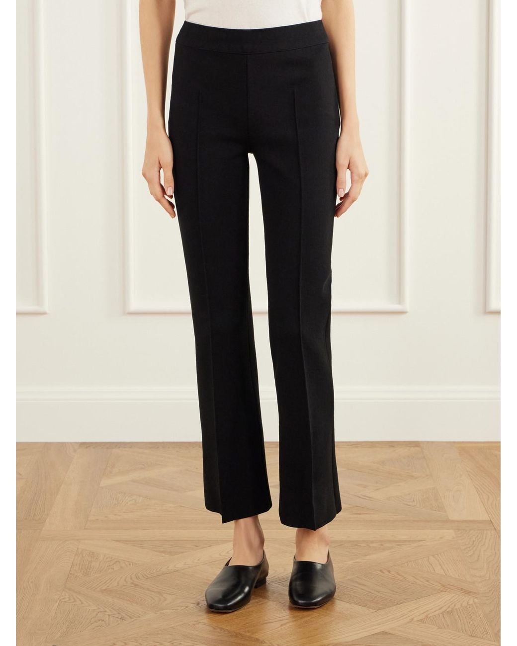 High Sport Black Geo Kick Stretch Cotton-Blend Jersey Flared Pants