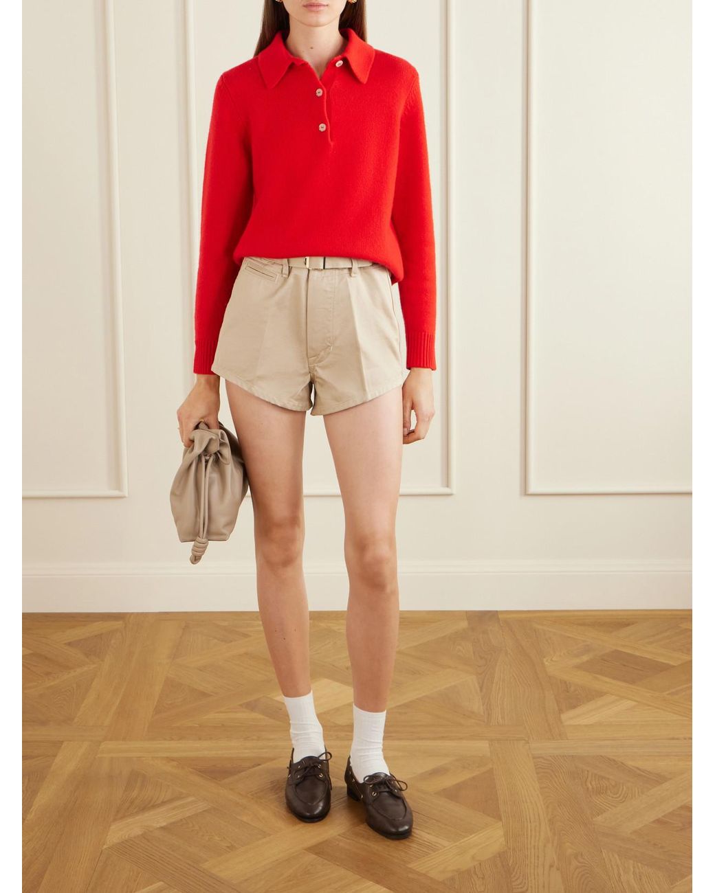 RÙADH Natural The Grier Belted Organic Cotton-Twill Shorts