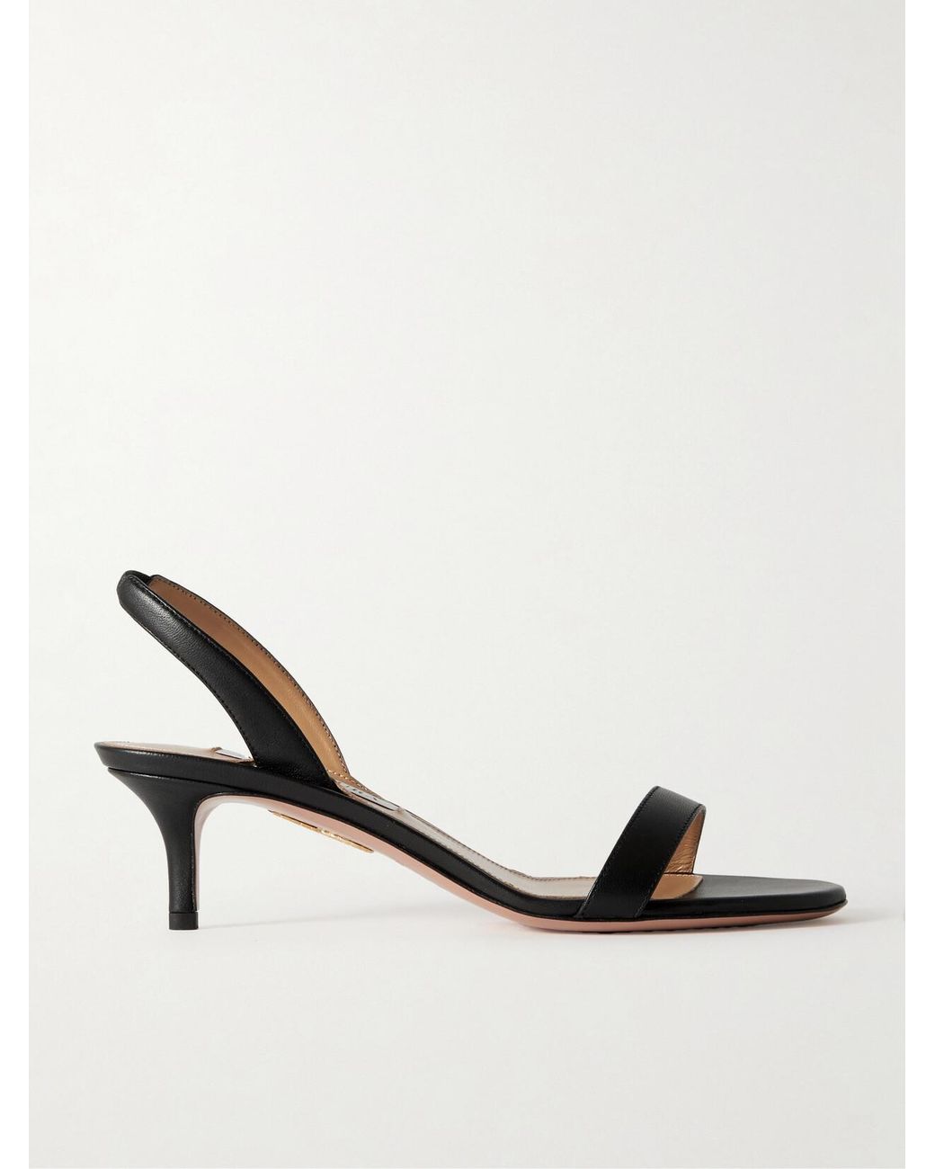 Aquazzura Metallic So Nude 50 Leather Slingback Sandals