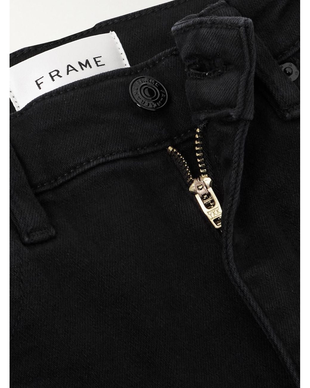 FRAME Black Pencil Super Stretch Mid-Rise Skinny Jeans