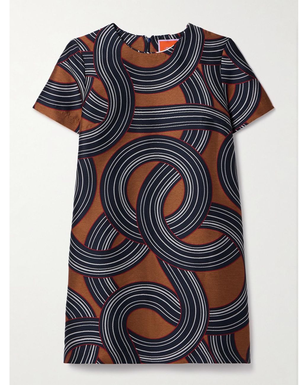 LaDoubleJ Blue Icon Jacquard Mini Dress