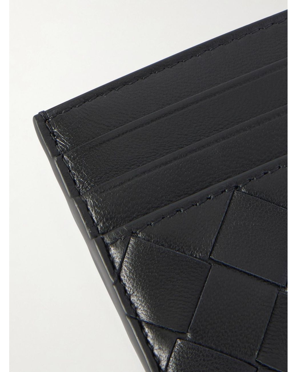 Bottega Veneta Black Intrecciato 15 Leather Cardholder