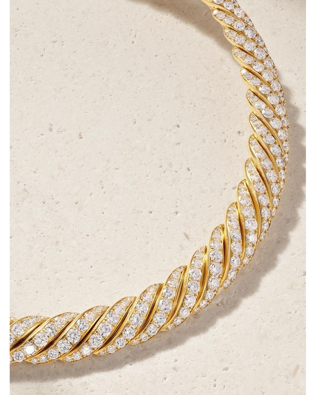 David Yurman Natural Sculpted Cable 18-Karat Diamond Necklace