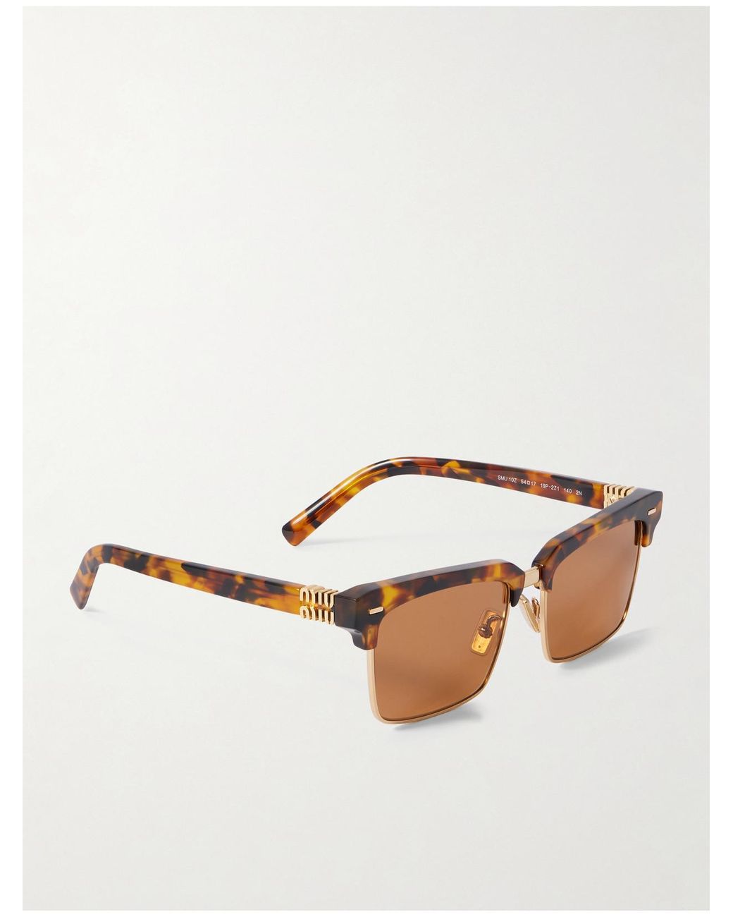 Miu Miu Brown Square-Frame Acetate And-Tone Sunglasses