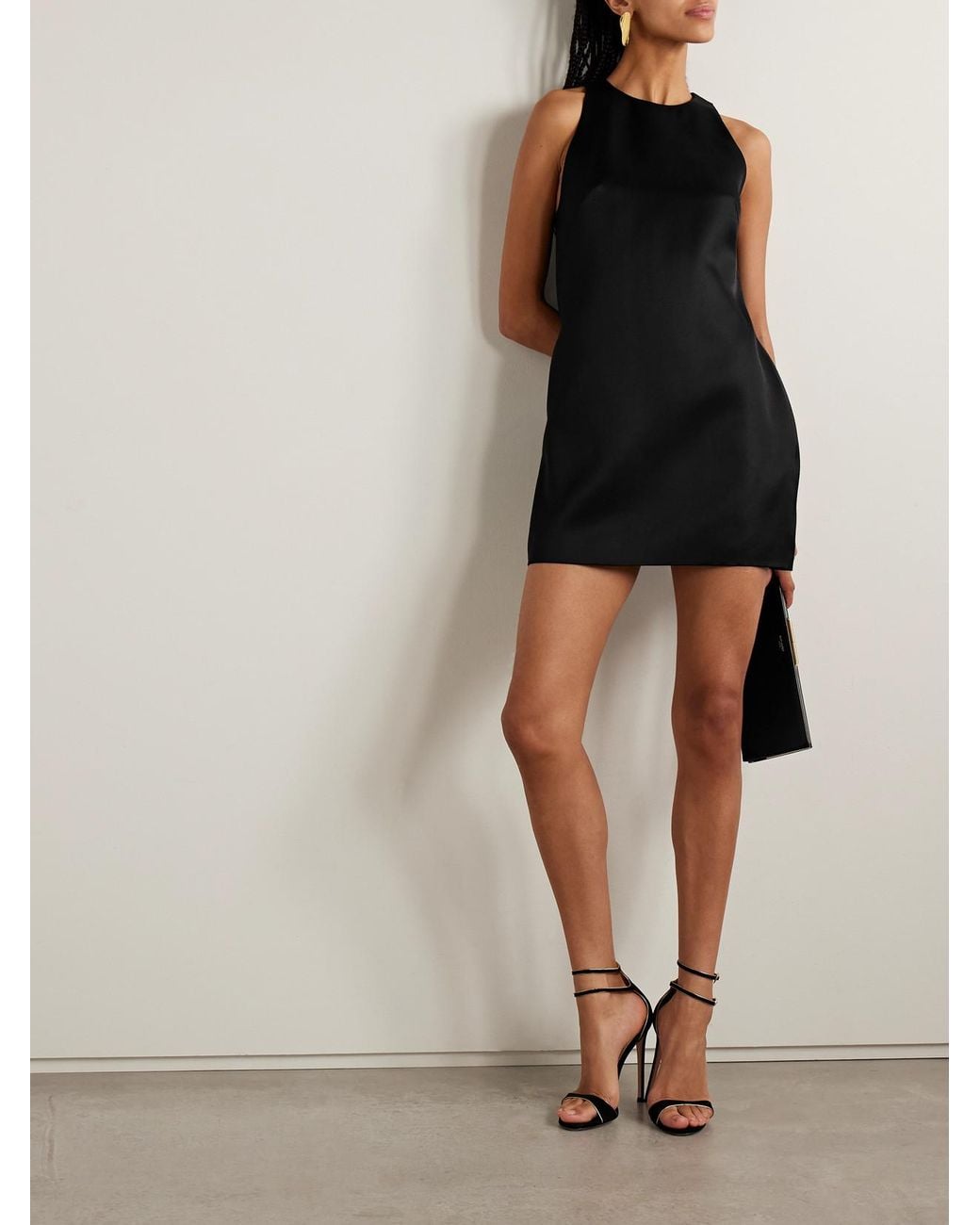 Brandon Maxwell Black The Joelle Wool And Silk-Blend Mini Dress