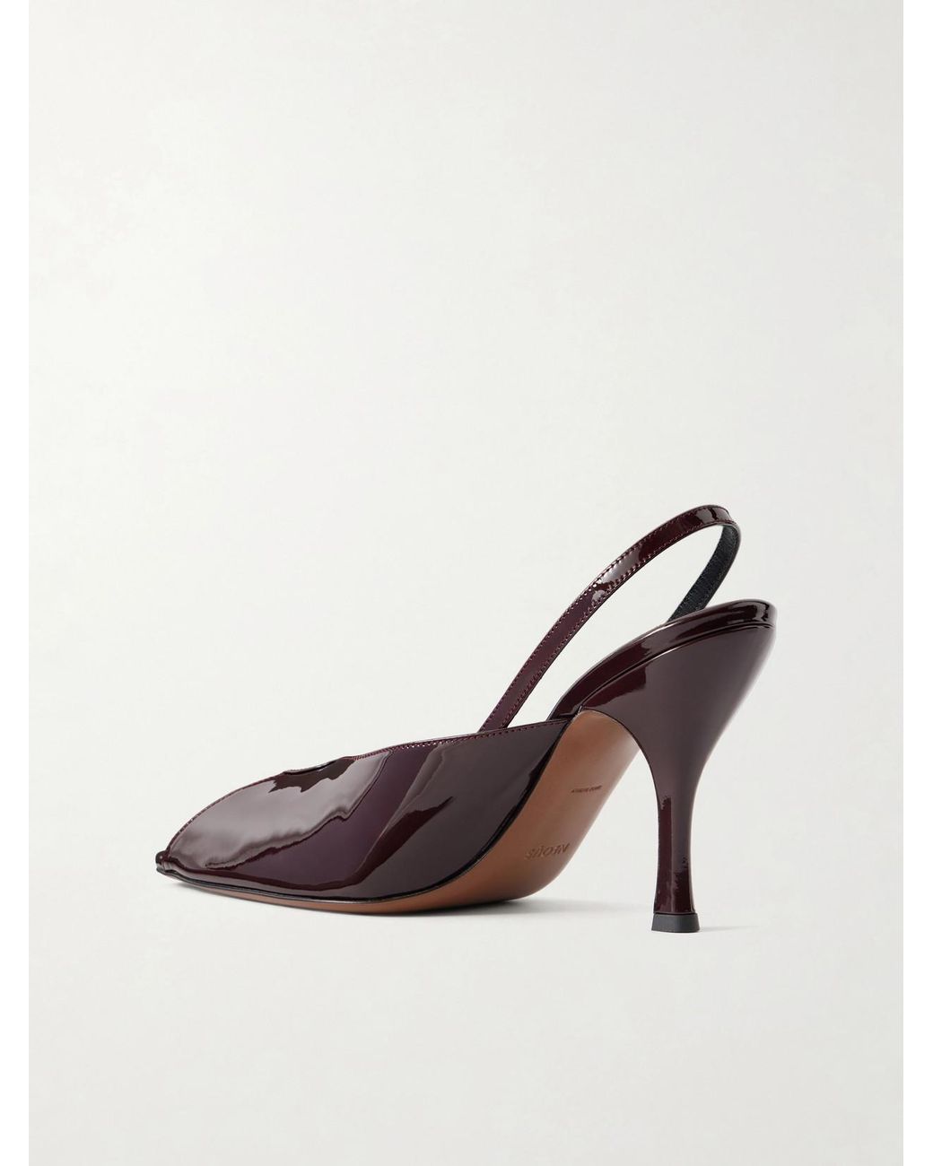 Neous Brown Culumba 80 Patent Leather Pumps