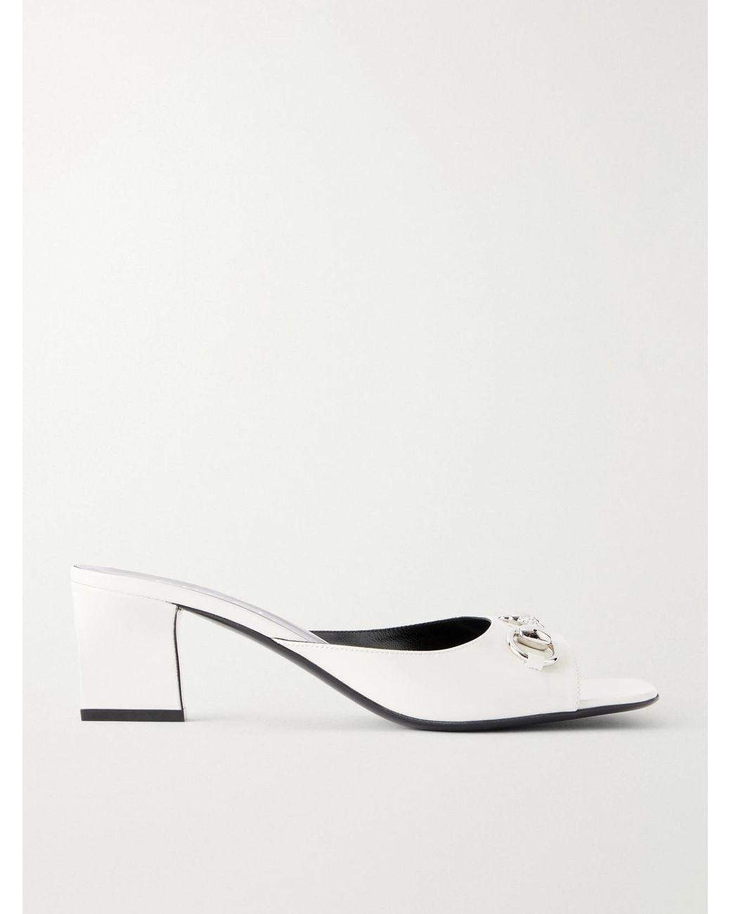 Gucci Natural Signora Horsebit-Embellished Leather Sandals