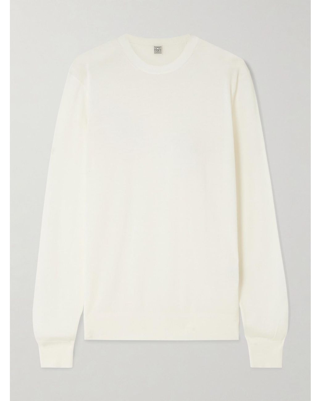 Totême White Garderob Wool And Silk-Blend Sweater