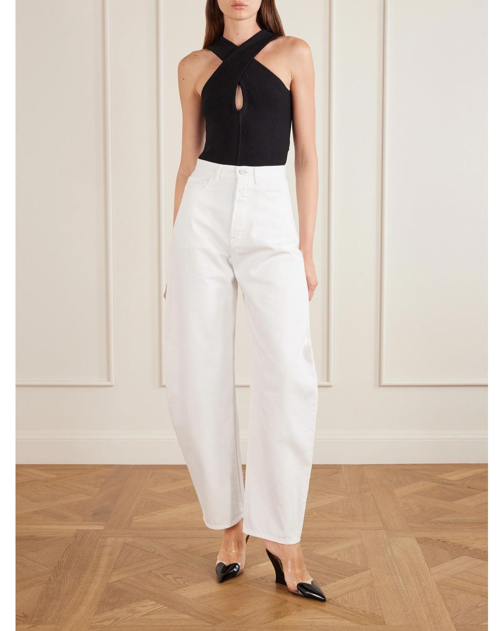 Alaïa Black Cross Body Compact Bodysuit