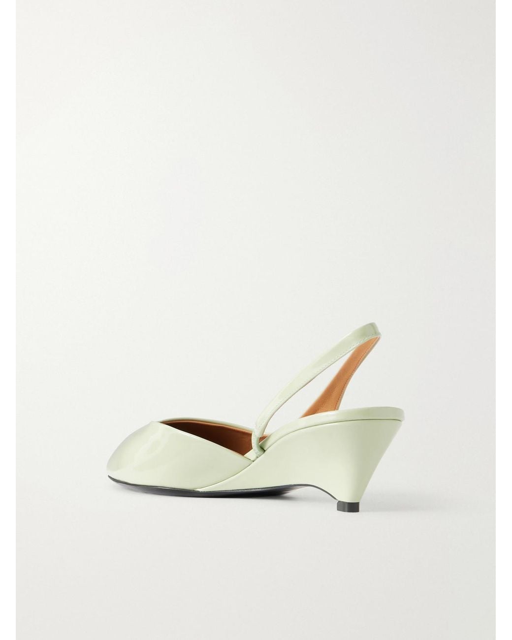 Jil Sander Natural Arc Patent Leather Sandals