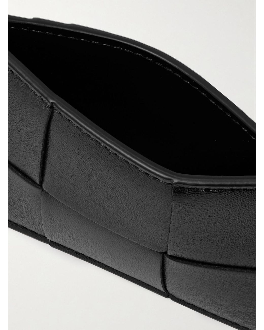 Bottega Veneta Black Cassette Intrecciato Leather Cardholder