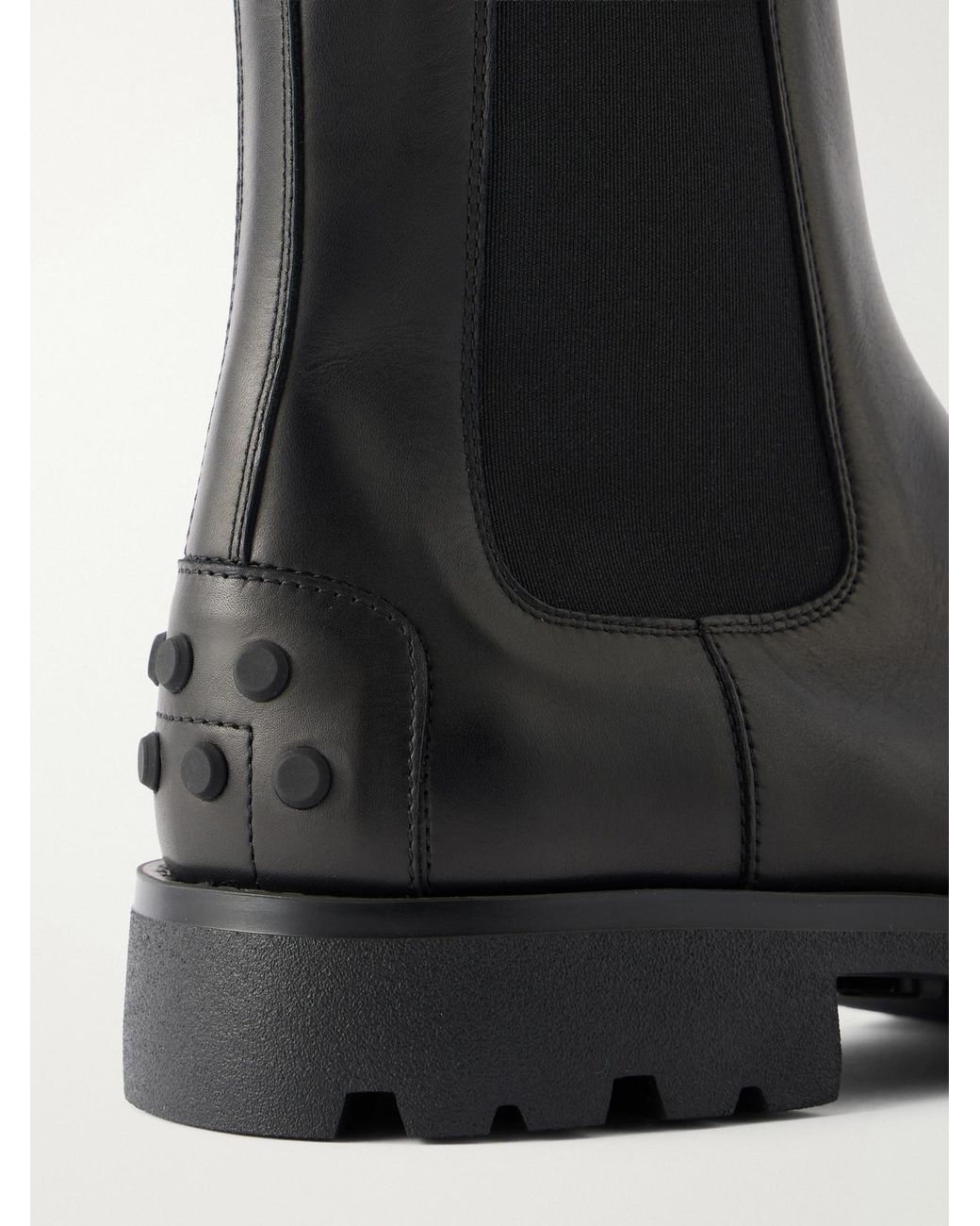 Tod's Black Gomma Leather Chelsea Boots