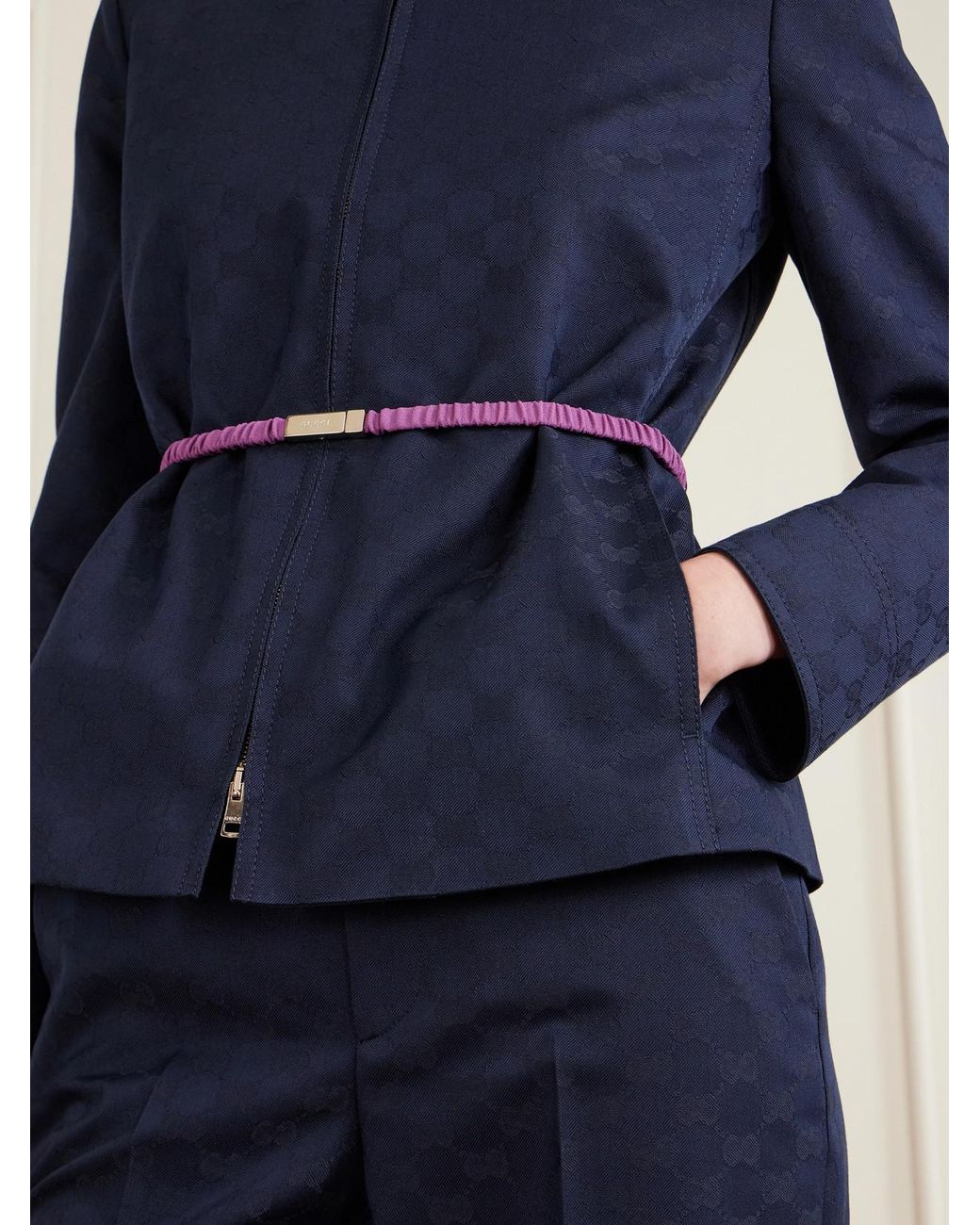 Gucci Blue Jacquard-Twill Jacket