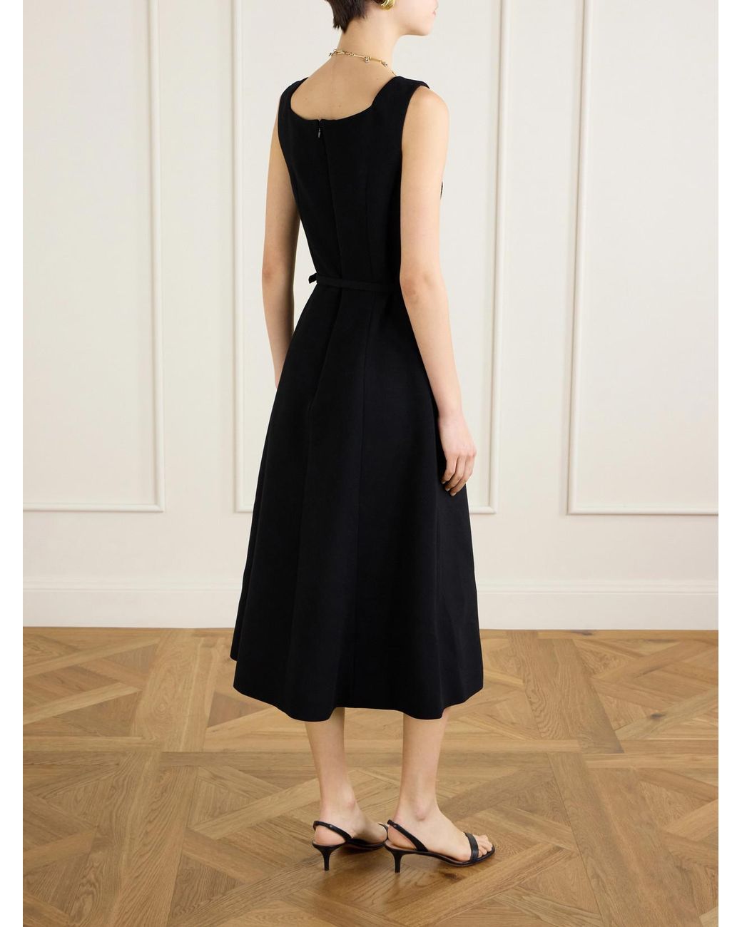 Emilia Wickstead Blue Petra Wool Crepe Dress