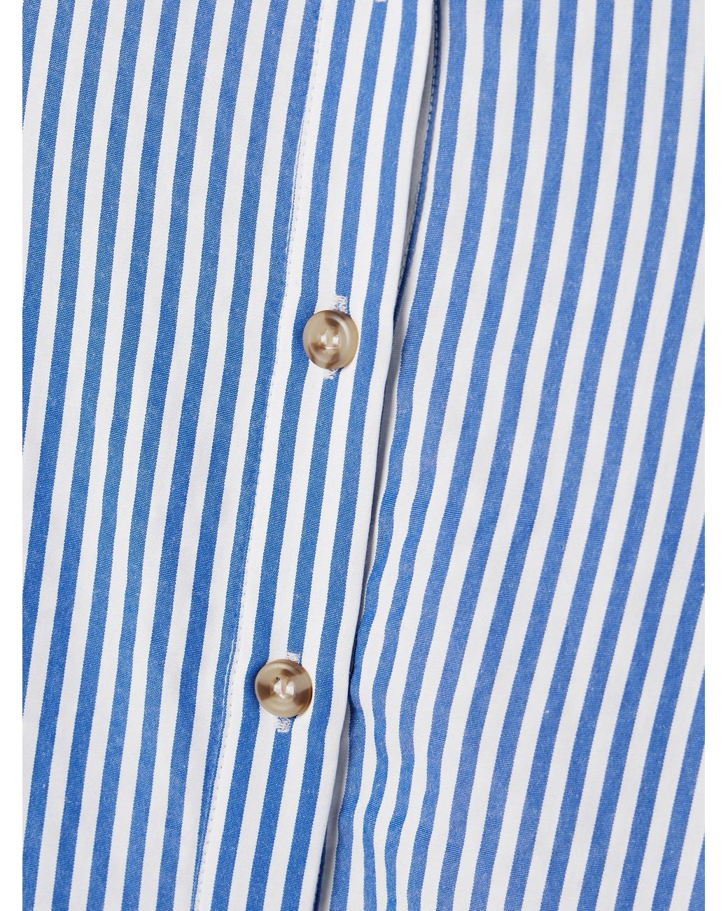 Rosie Assoulin Blue High Garden Pleated Striped Poplin Maxi Dress