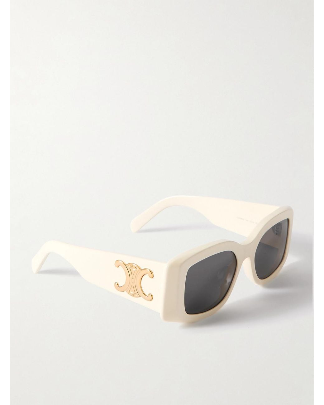 Céline White Triomphe Oversized Square-Frame Acetate Sunglasses