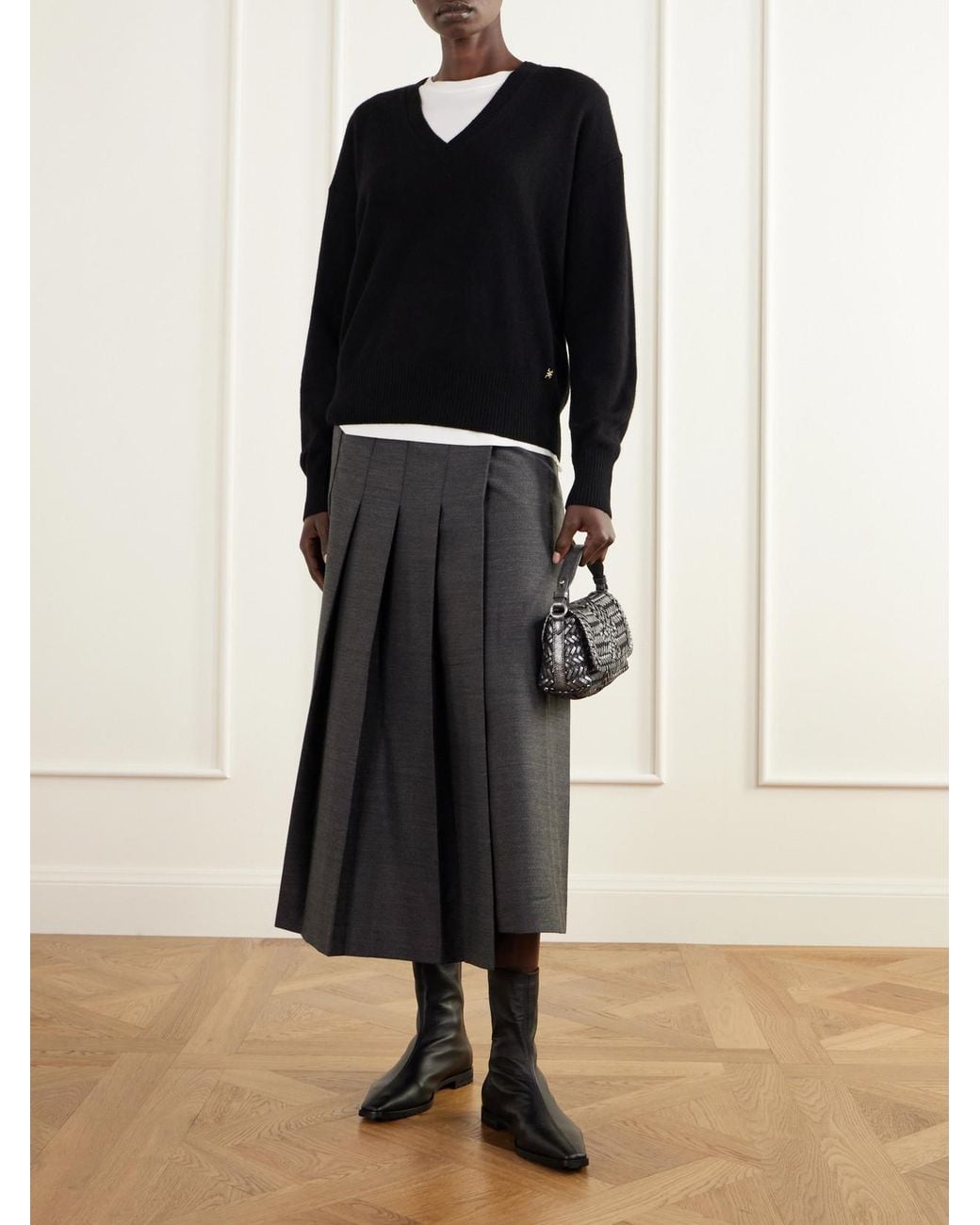 Anya Hindmarch Gray The Neeson New Metallic Woven Leather Top-Handle Bag