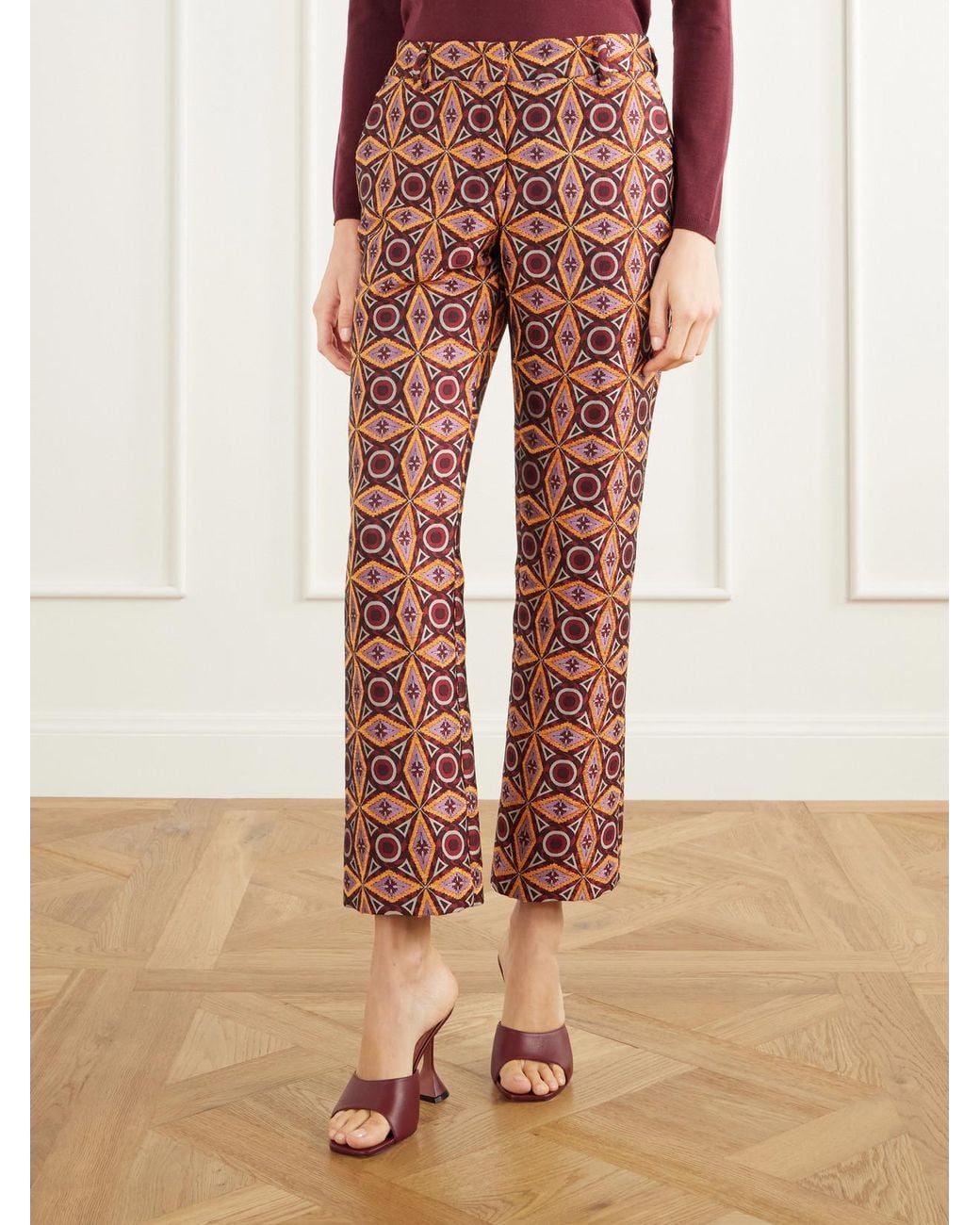 LaDoubleJ Red 24/7 Jacquard-Knit Straight-Leg Pants