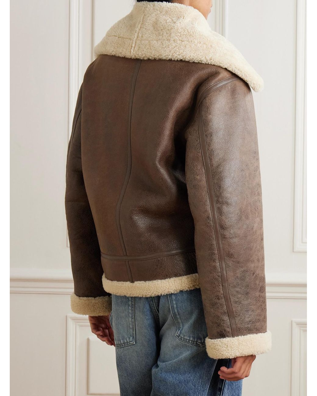 J.W. Anderson Brown Oversized Belted Shearling Jacket