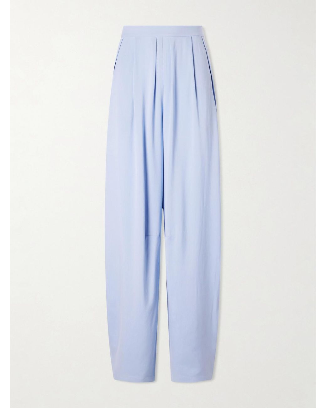 Jamie Haller Blue Arc Silk Tapered Pants